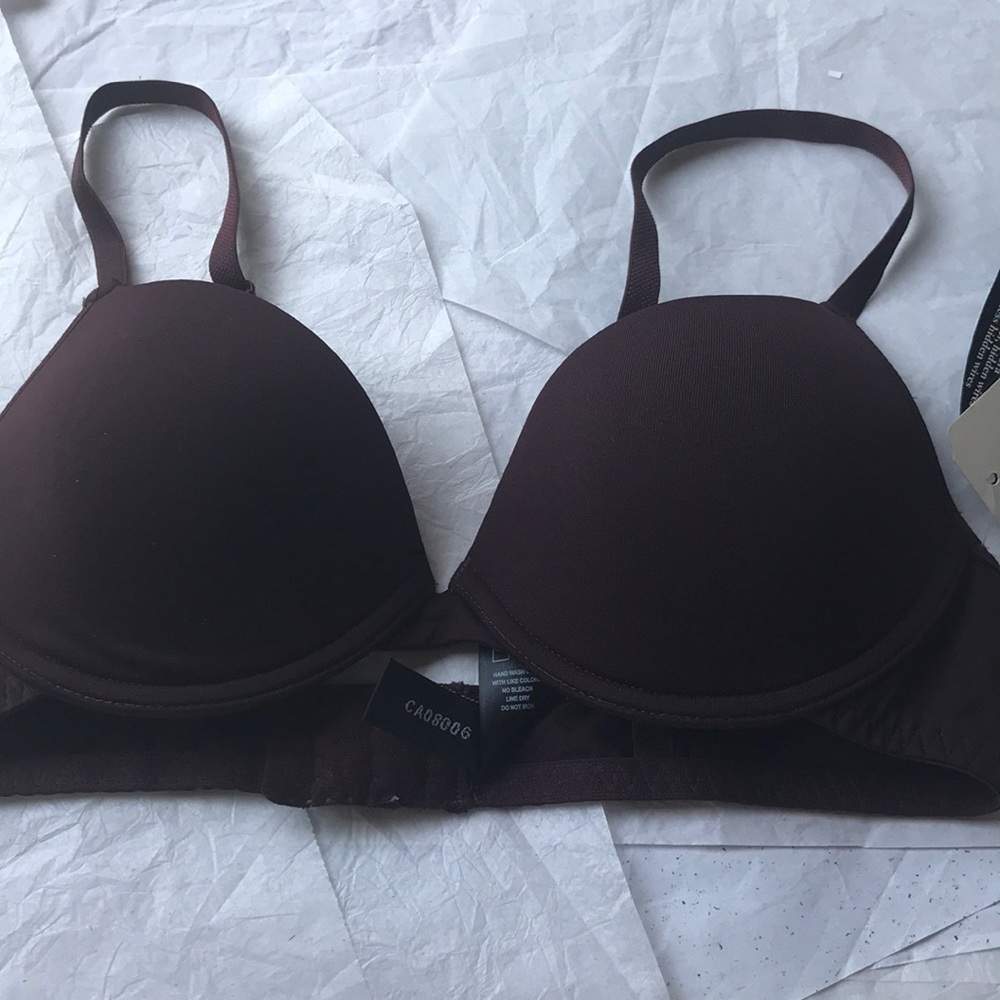 NWT Le Mystere Underwire T-shirt Bra 34A Burgundy